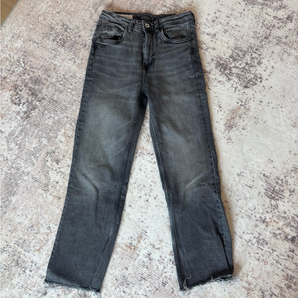 Zara Gray Straight Leg Jeans
